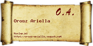 Orosz Ariella névjegykártya